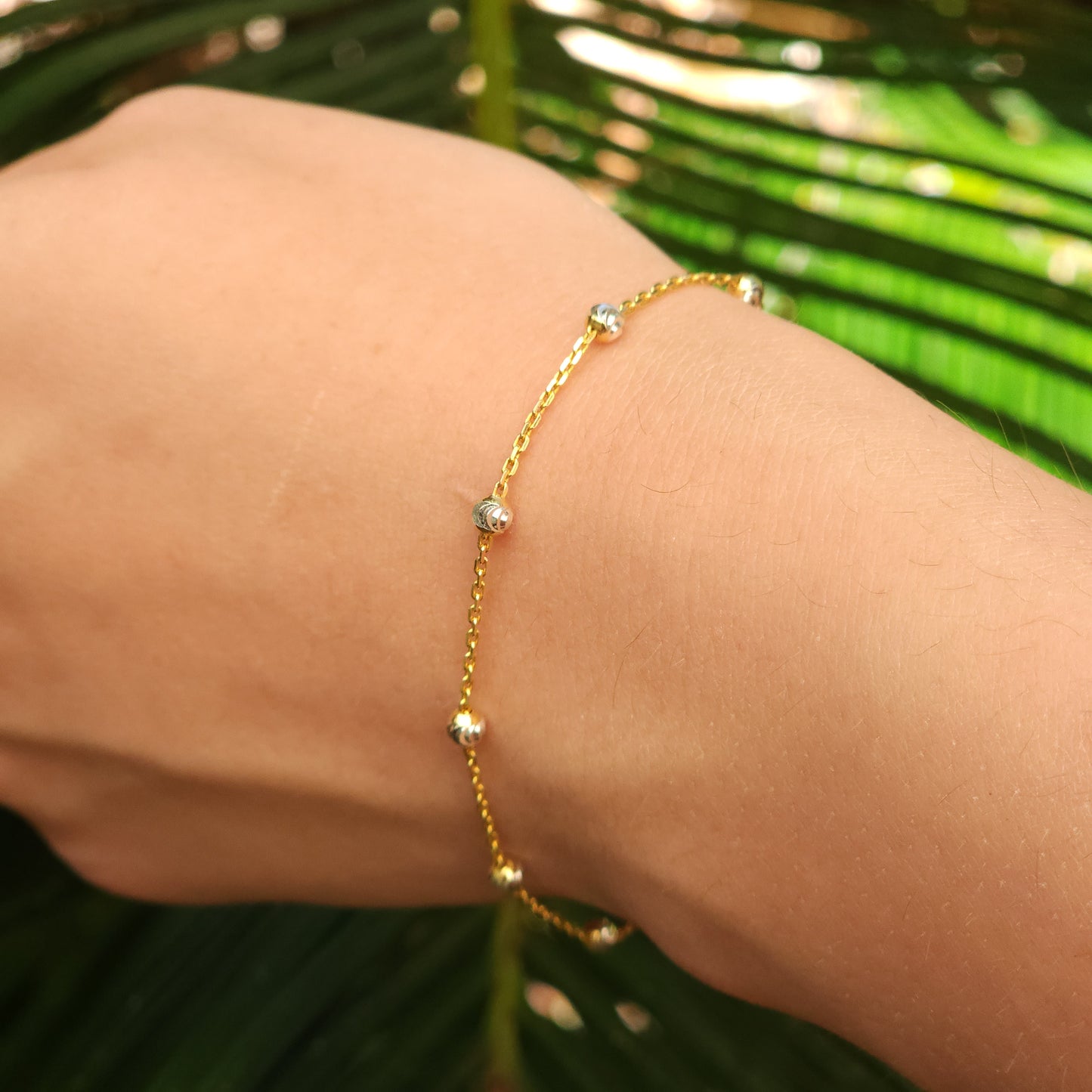 Gold Plated Silver Bracelet with Beads