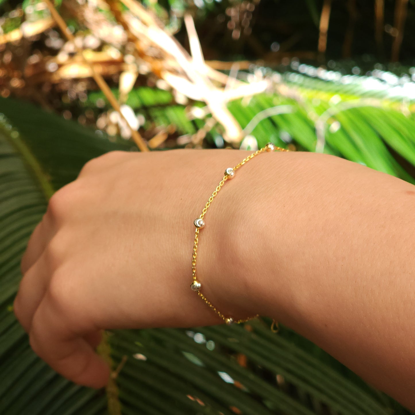 Gold Plated Silver Bracelet with Beads