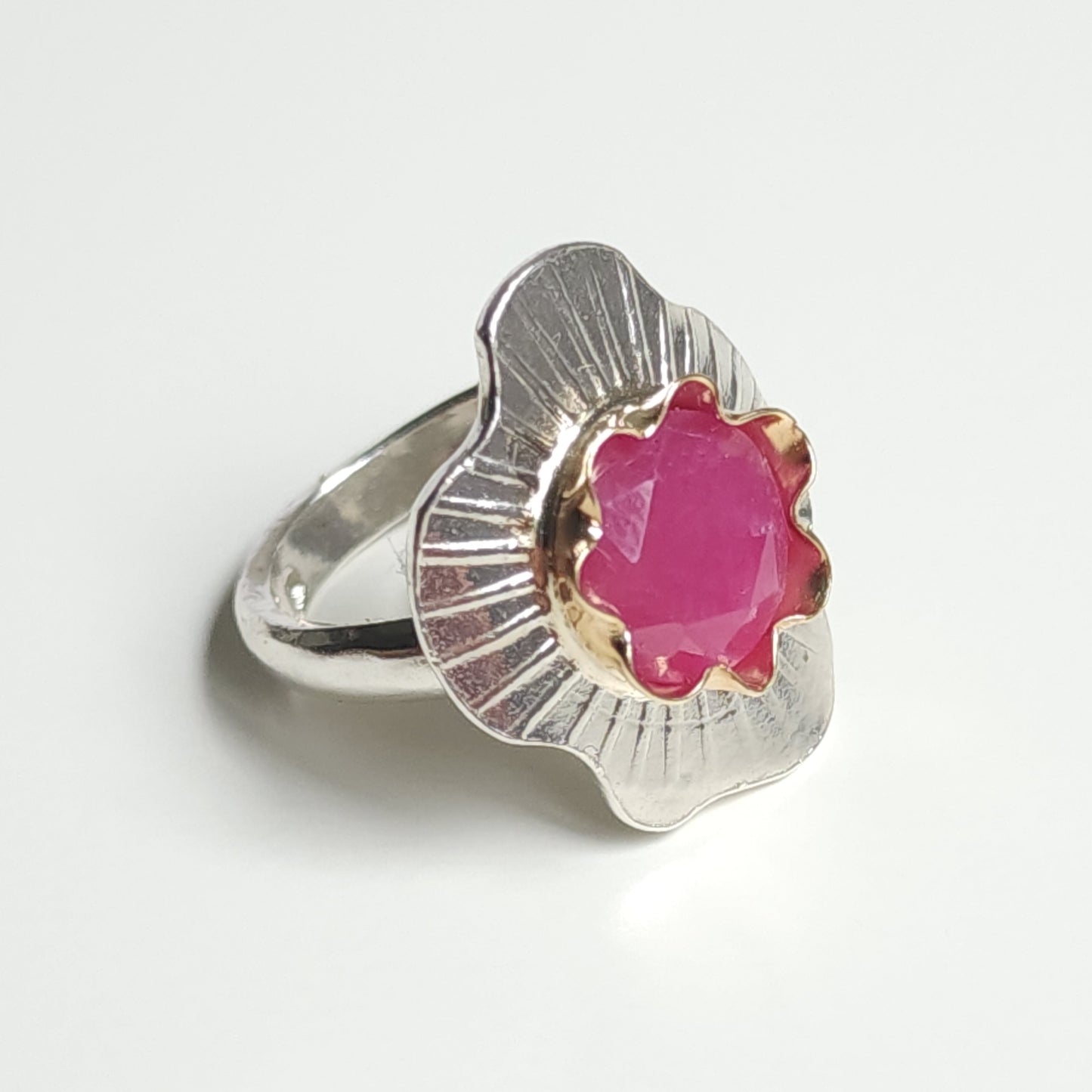Silver & Gold Ruby Ring