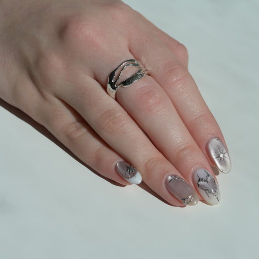 Melted Silver Ring Current