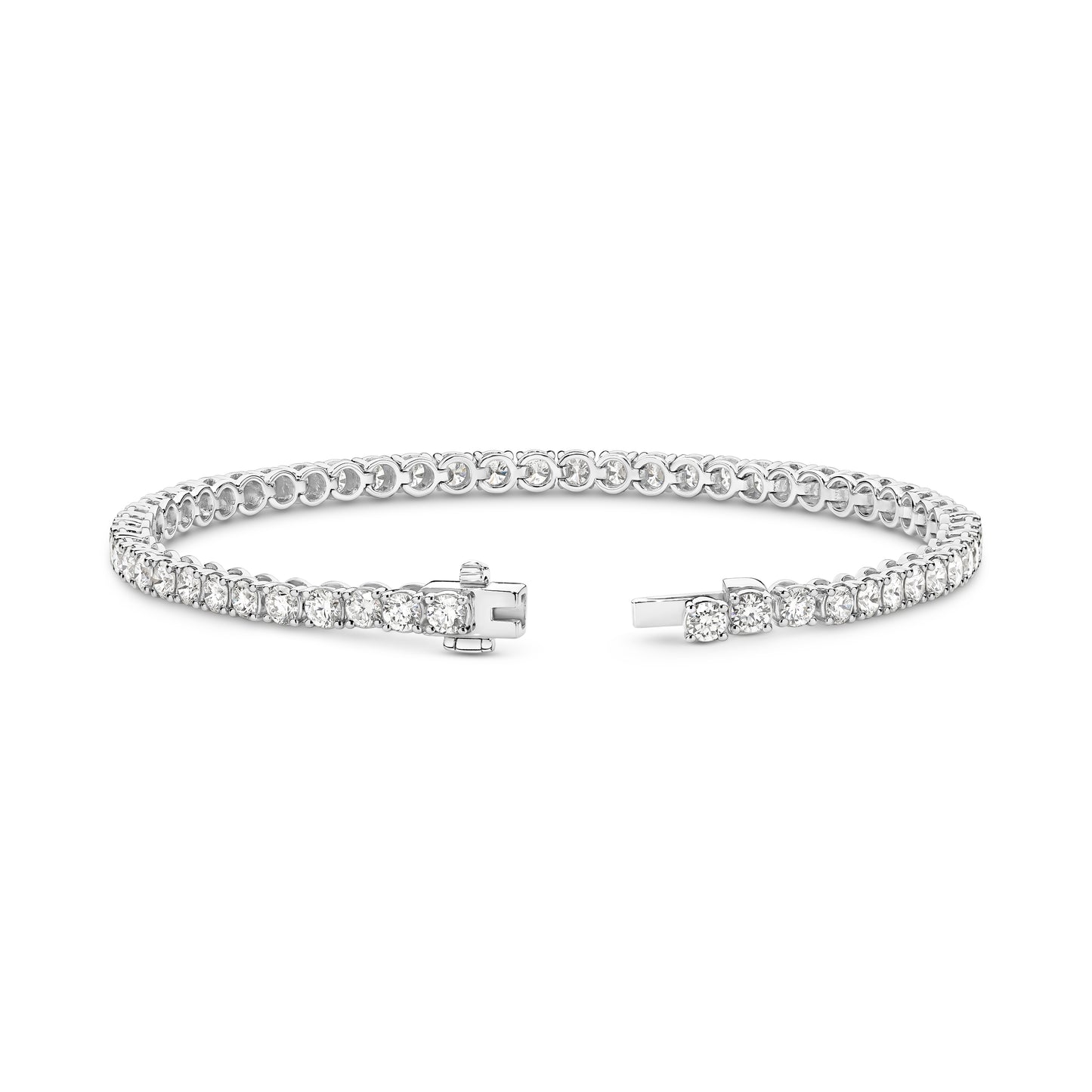 5ct Natural GH SI Tennis Bracelet Solid 18ct White Gold — top view