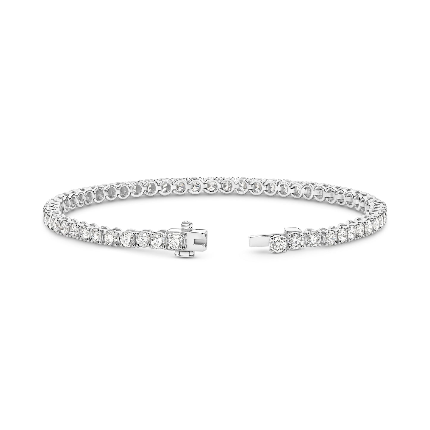 5ct Natural GH SI Tennis Bracelet Solid 18ct White Gold — top view