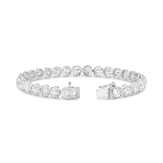 9.2ct Classic Round Tennis Bracelet Solid White Gold Lab Grown Diamonds — top view