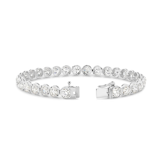 9.2ct Classic Round Tennis Bracelet Solid White Gold Lab Grown Diamonds — top view