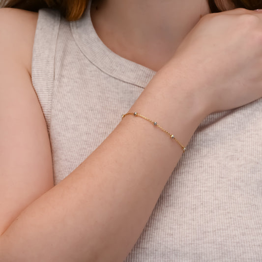 Gold Plated Silver Bracelet with Beads