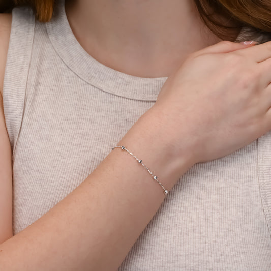 Beaded Silver Bracelet