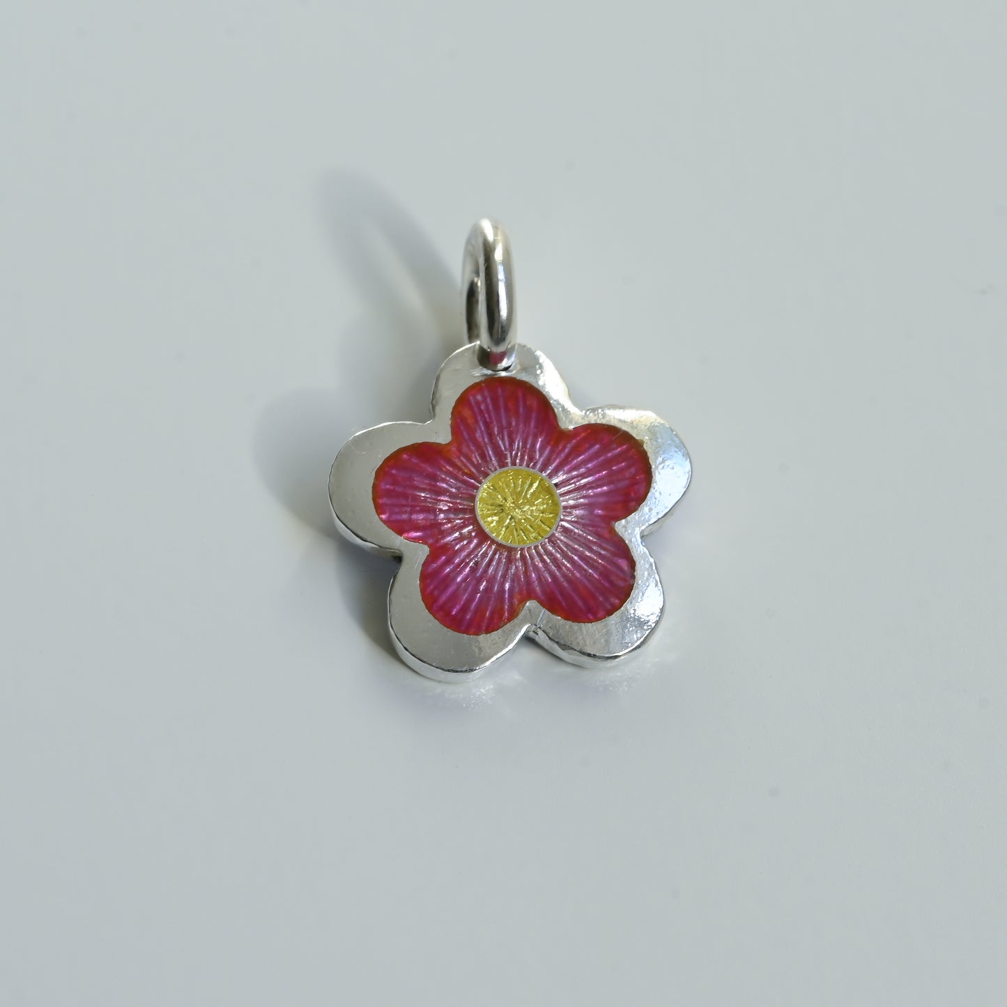 Enamel Cherry Blossom Pendant with sapphires