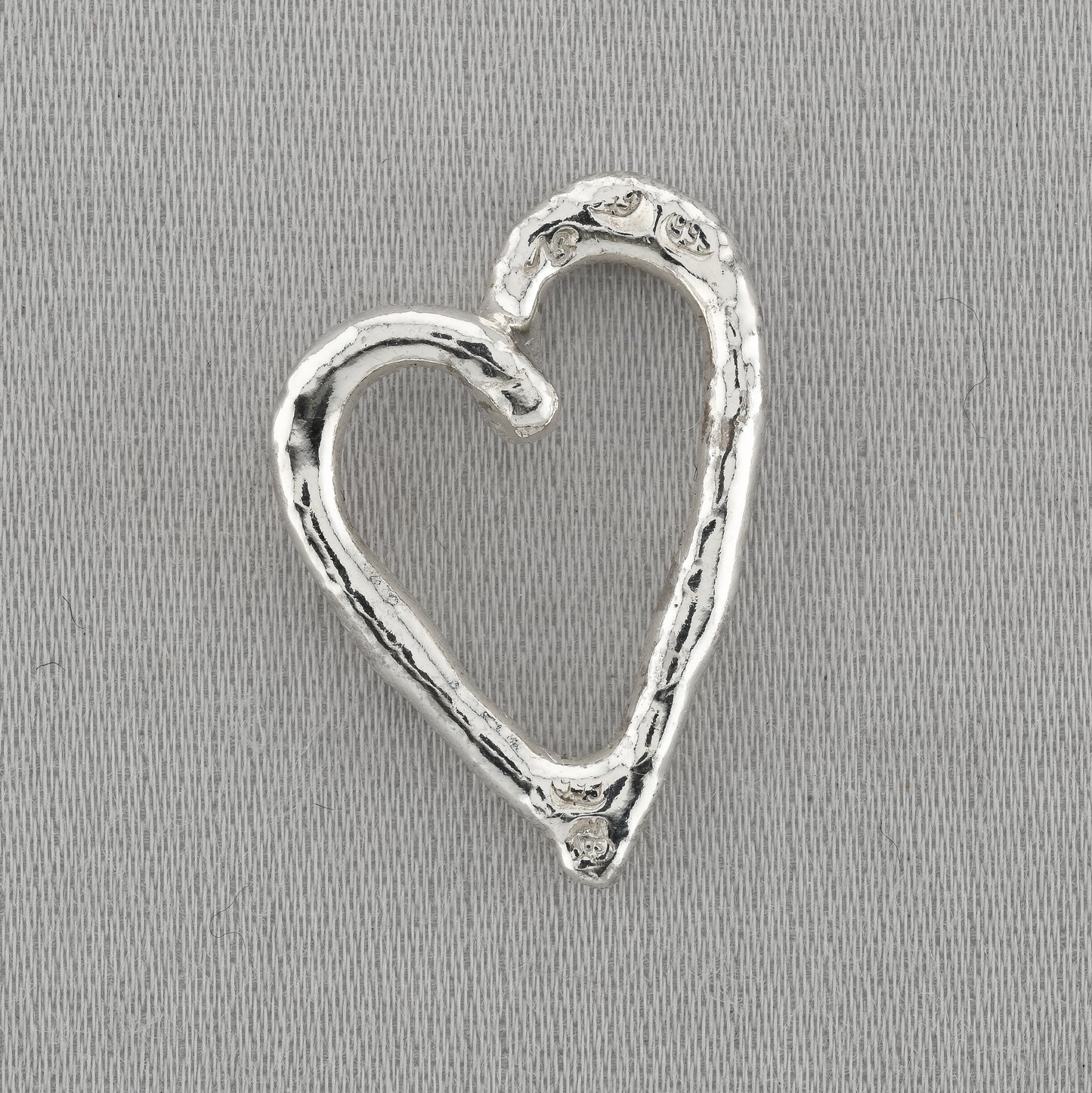 Melted Silver Heart Pendant