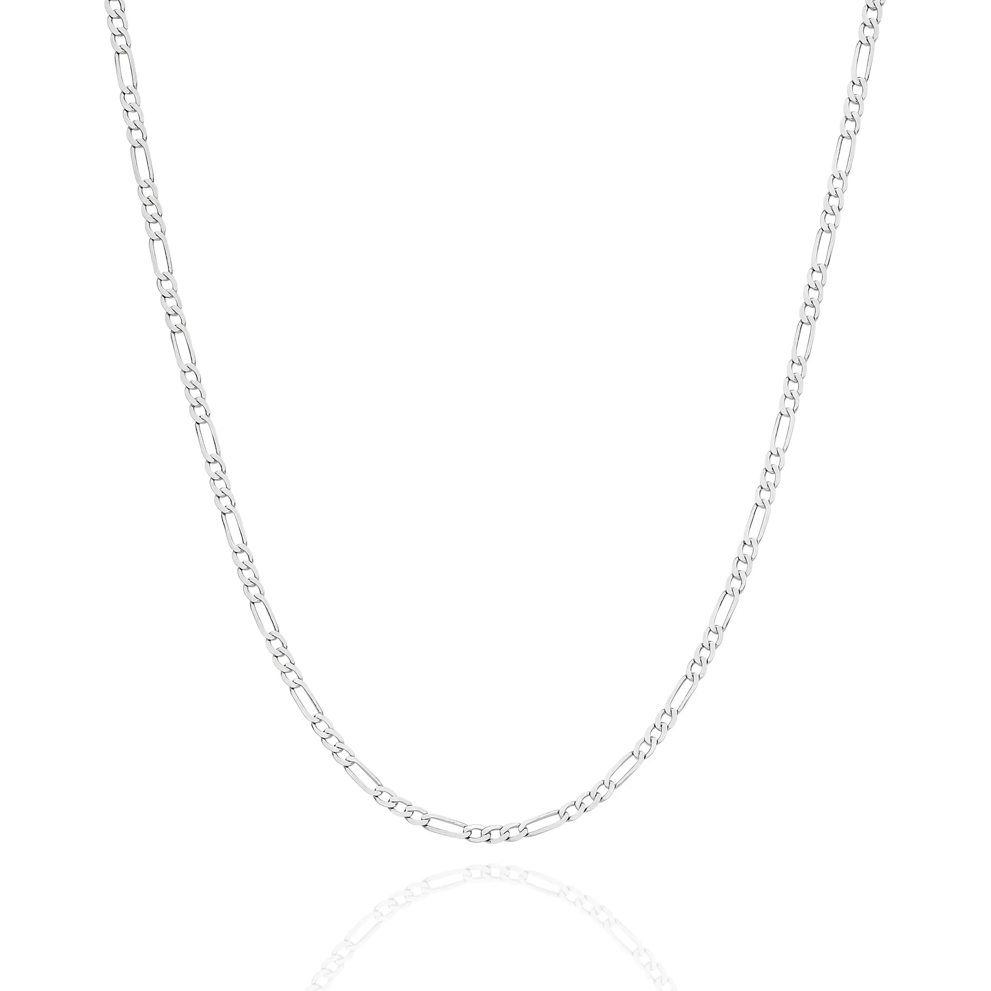 figaro gold chain white gold 1 9mm