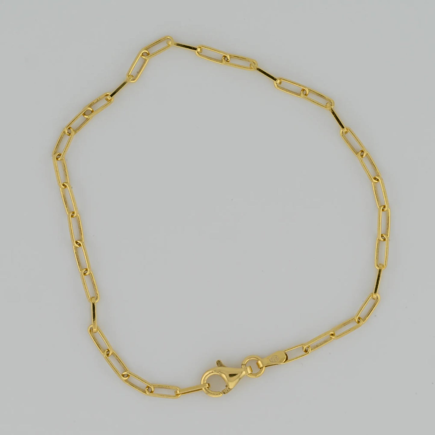Gold Plated Paperclip Silver Bracelet