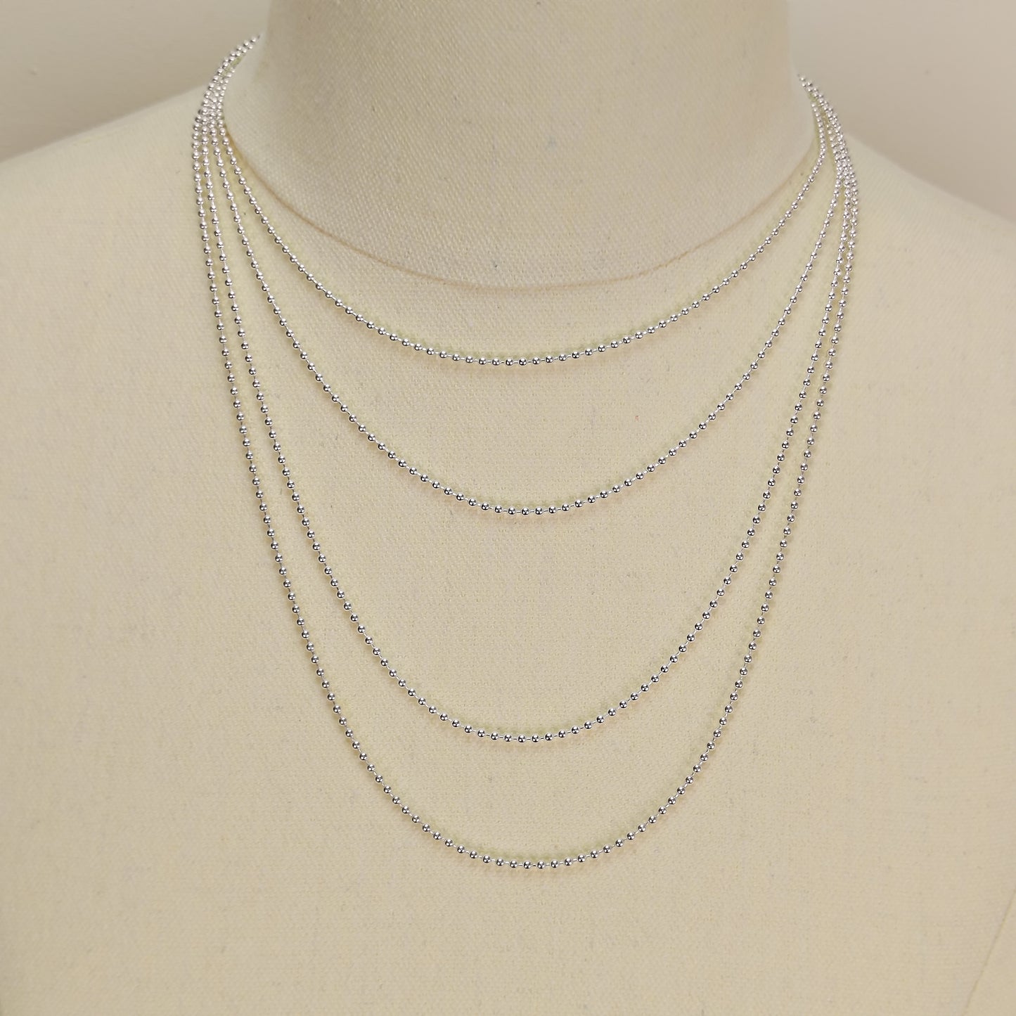 Dog tag silver ball chain 2mm