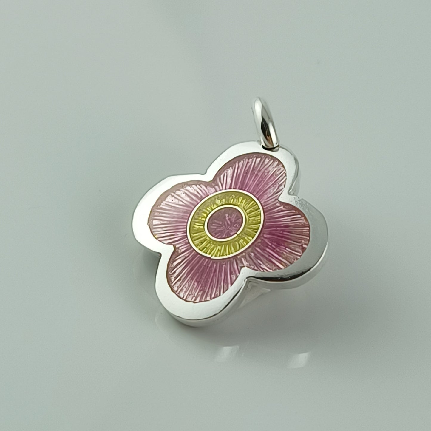 Champleve Enamel Silver Pendant Cherry Blossom