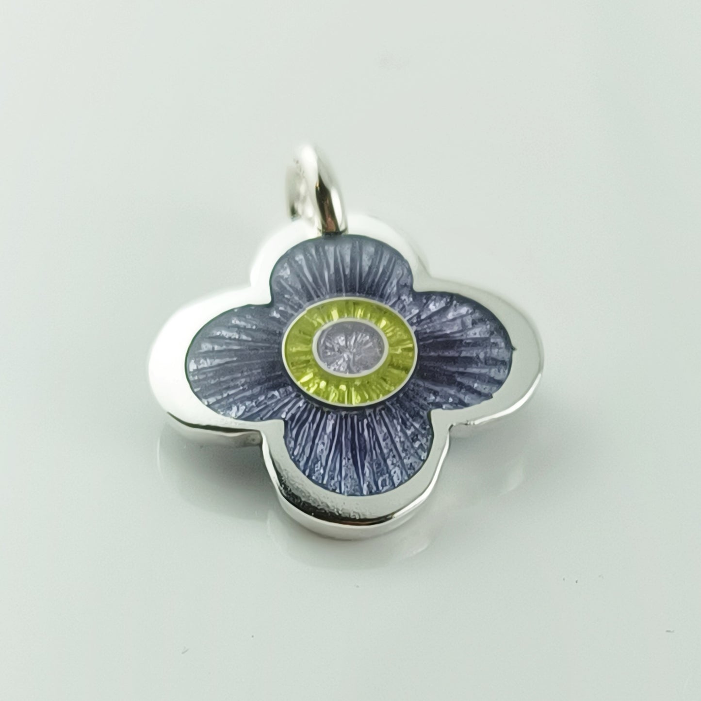 Enamel Lilac Flower Pendant