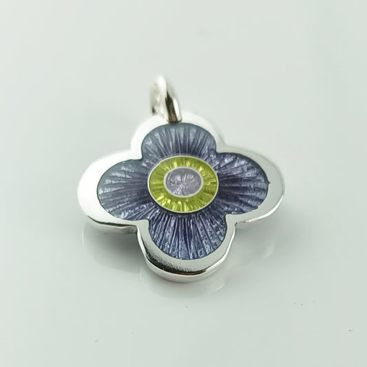 Enamel Lilac Flower Pendant