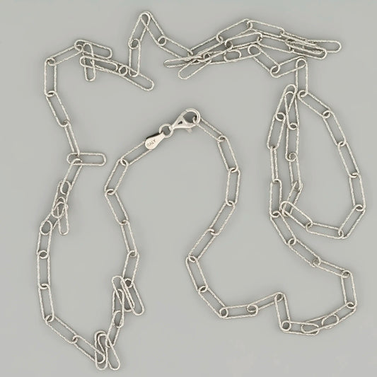 Large Paperclip Silver Chain Rhodium Plated