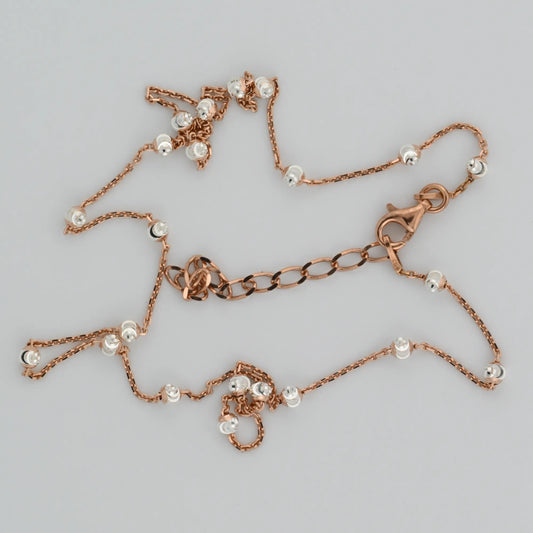 Rose Gold & Rhodium Plated Silver Chain with Beads