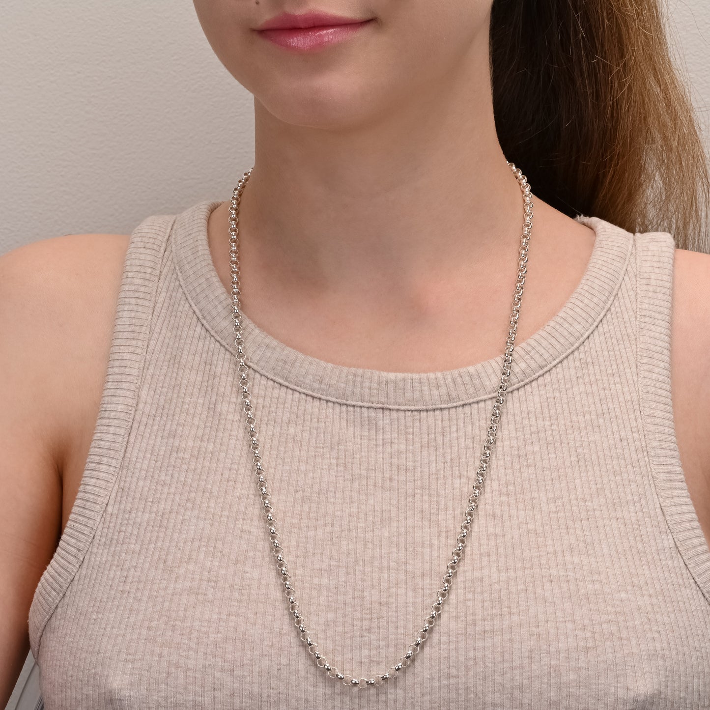 Silver belcher chain with large links 4.5mm