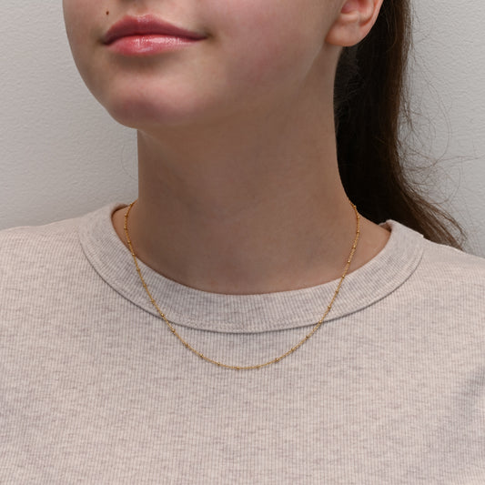 Yellow gold plated silver chain with small beads
