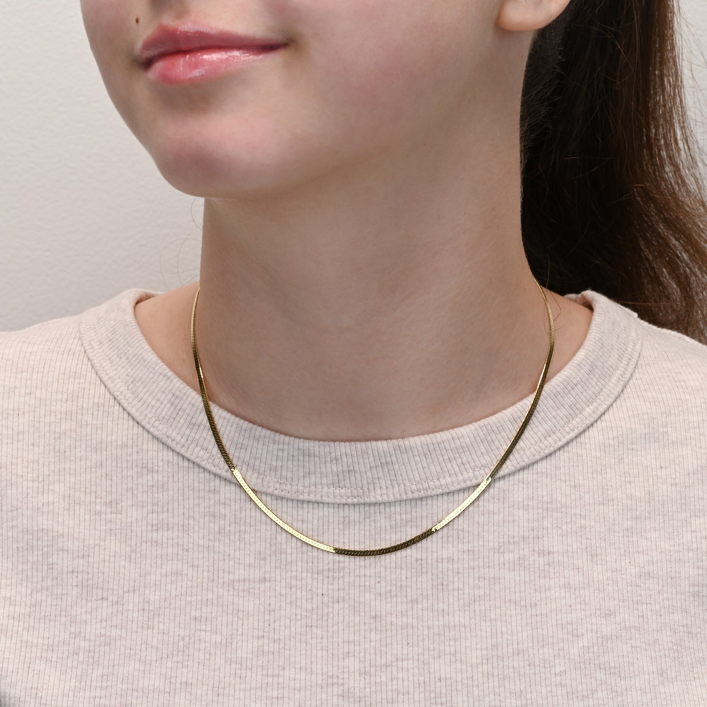 Herringbone Gold-Plated Silver Chain 2mm