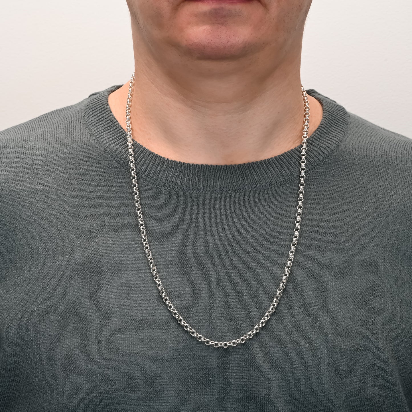 Silver belcher chain with large links 4.5mm