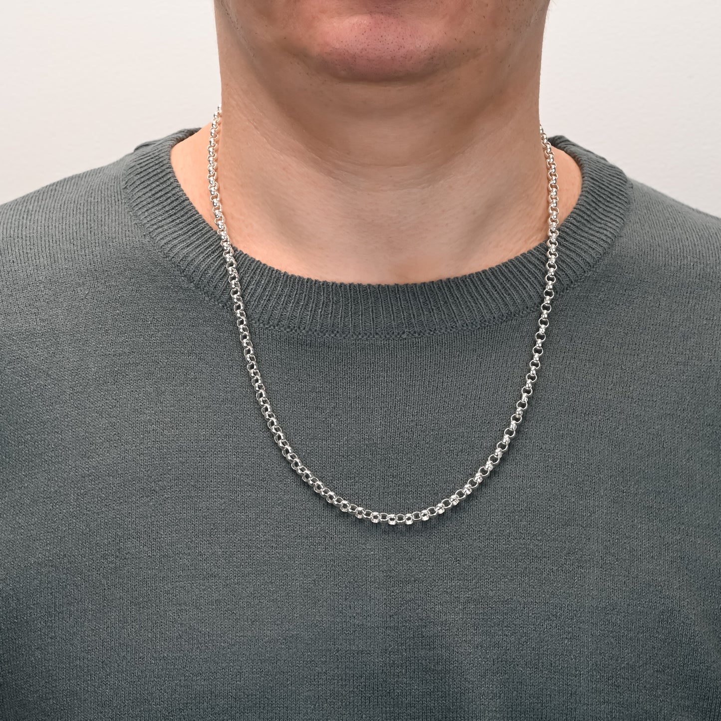Silver belcher chain with large links 4.5mm