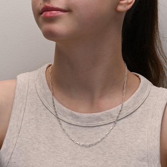 Paperclip Silver Chain