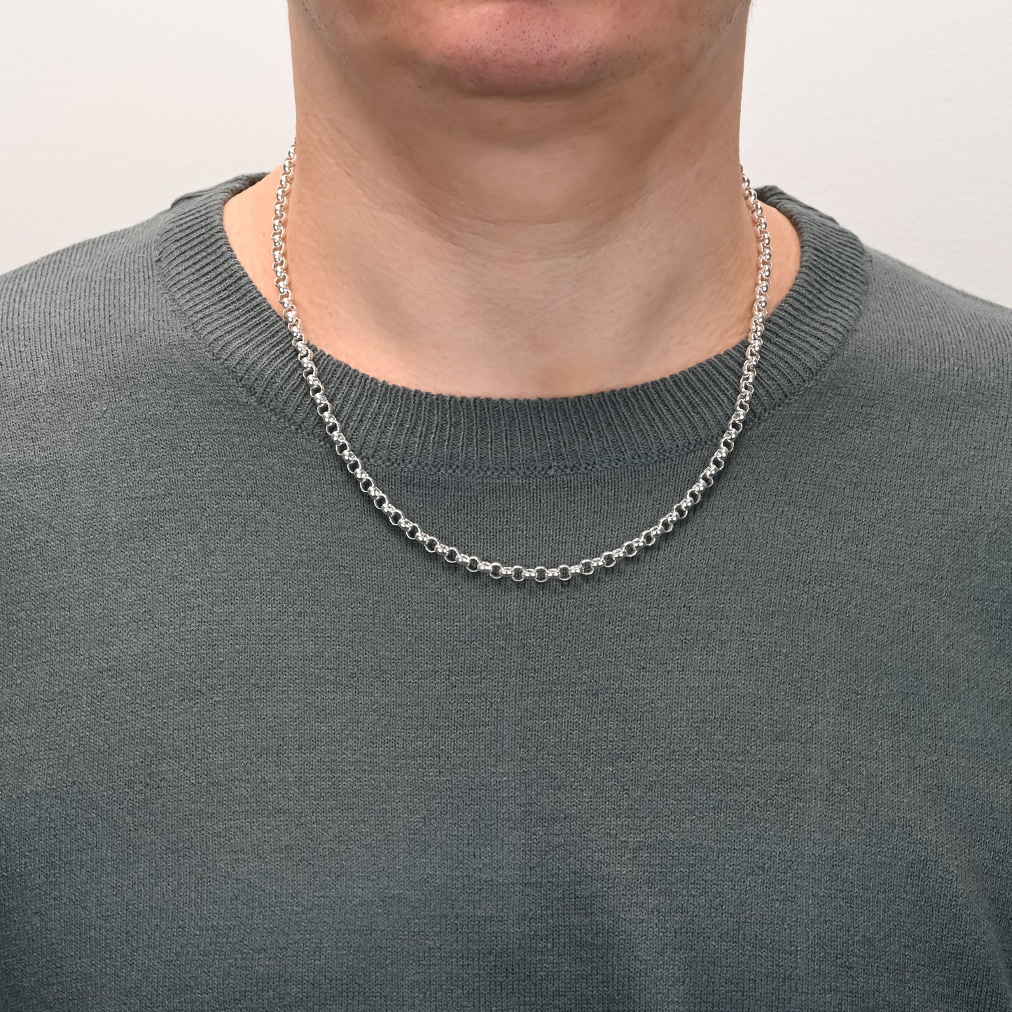 Silver belcher chain with large links 4.5mm