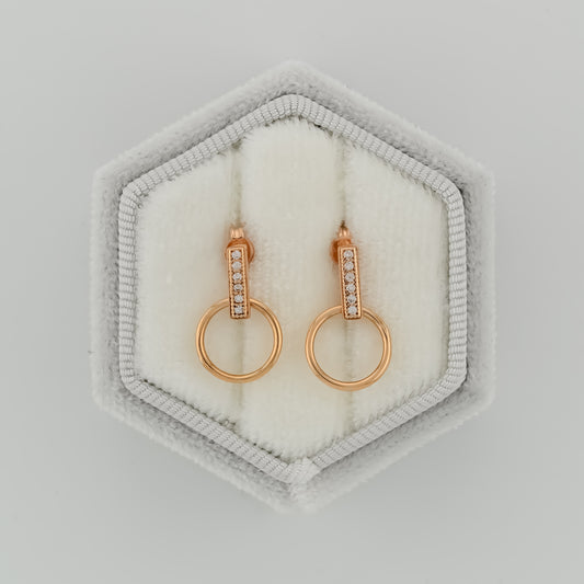 Gold Circle Earrings with cubic zirconia