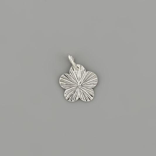 Silver Five Petal Flower Pendant