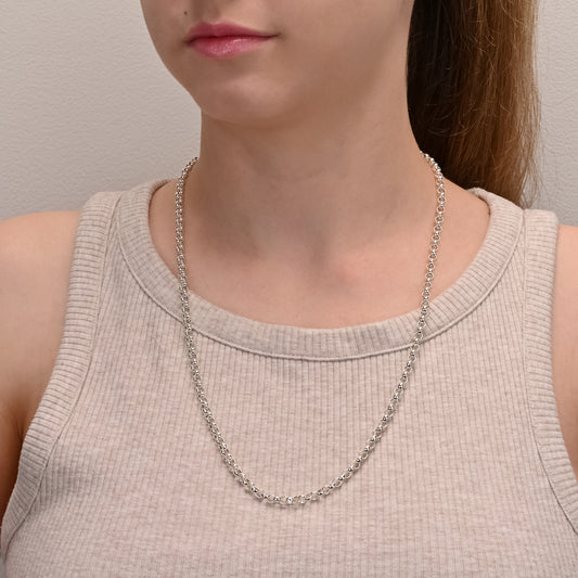 Silver belcher chain with large links 4.5mm