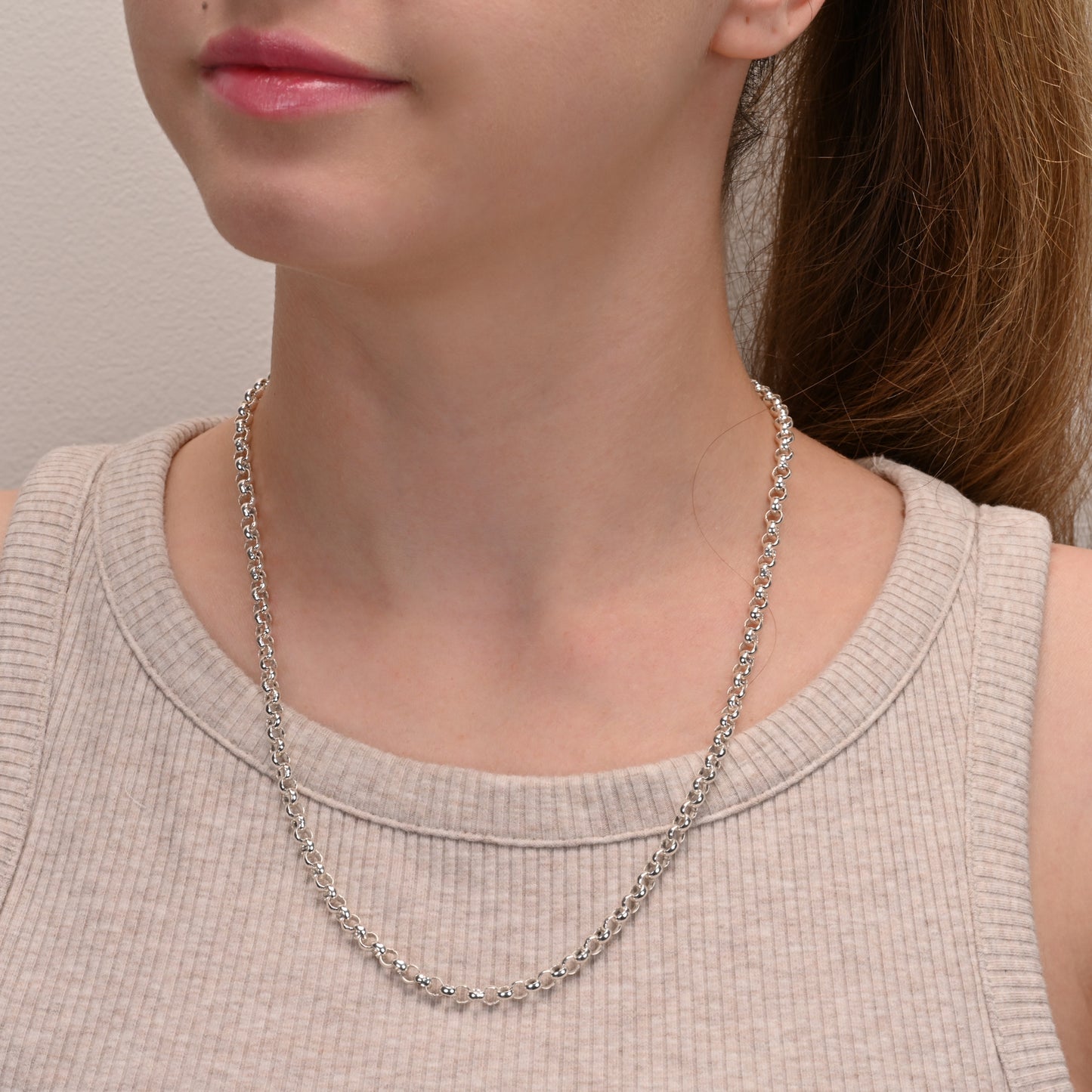 Silver belcher chain with large links 4.5mm