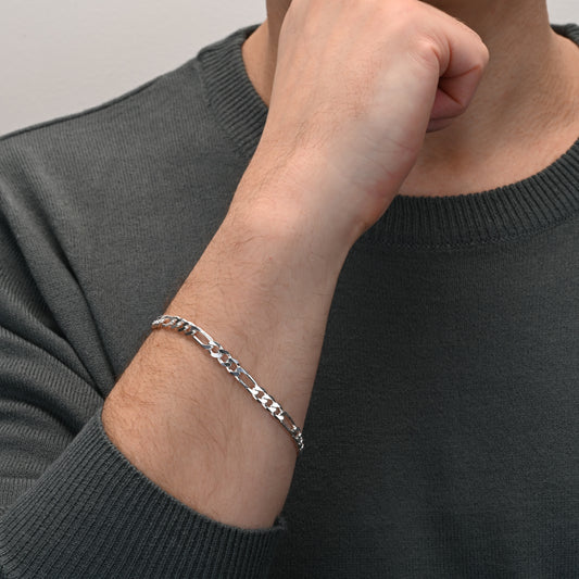 Figaro silver bracelet 5.5mm
