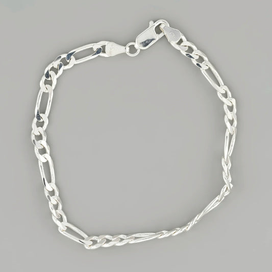 Figaro silver bracelet 5.5mm