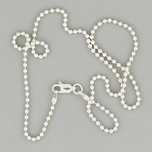 Dog tag silver ball chain 2mm