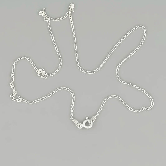 Long curb diamond cut silver chain 1.3mm