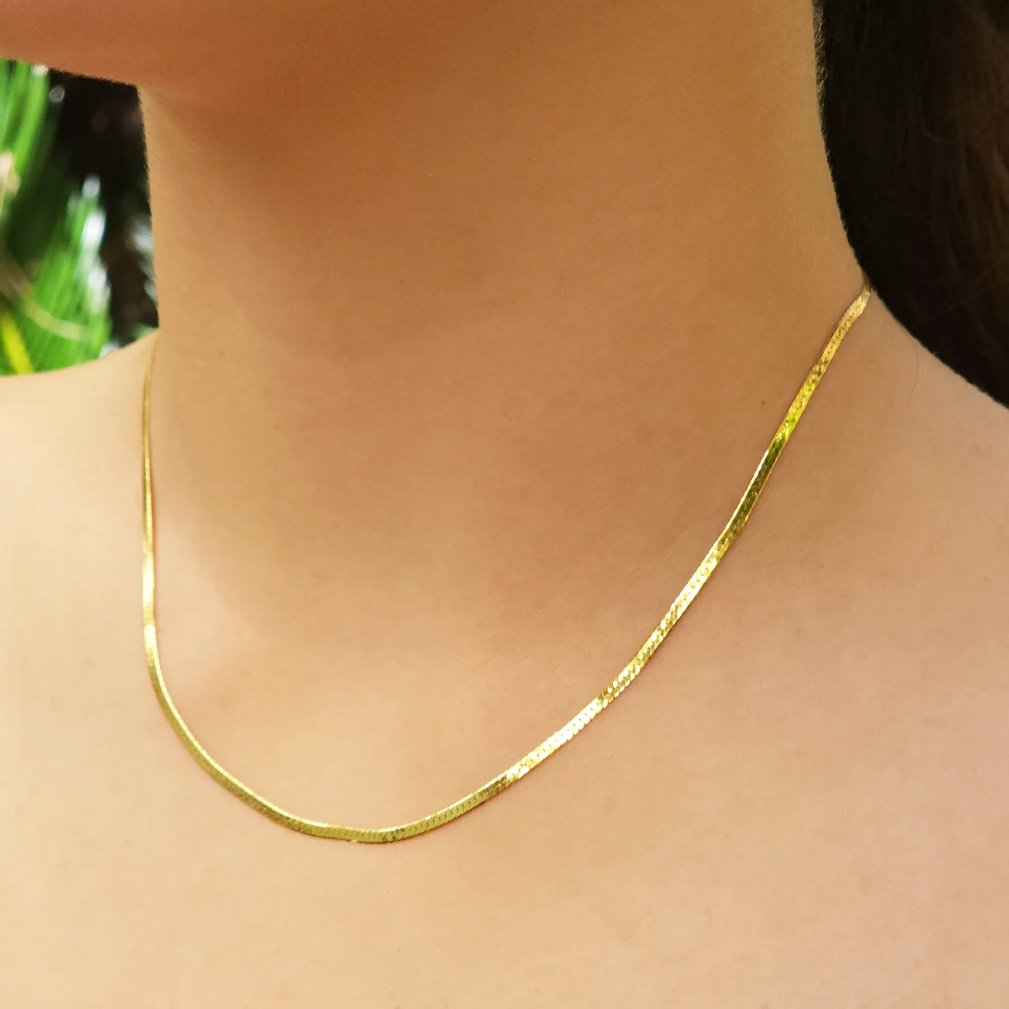 Herringbone Gold-Plated Silver Chain 2mm