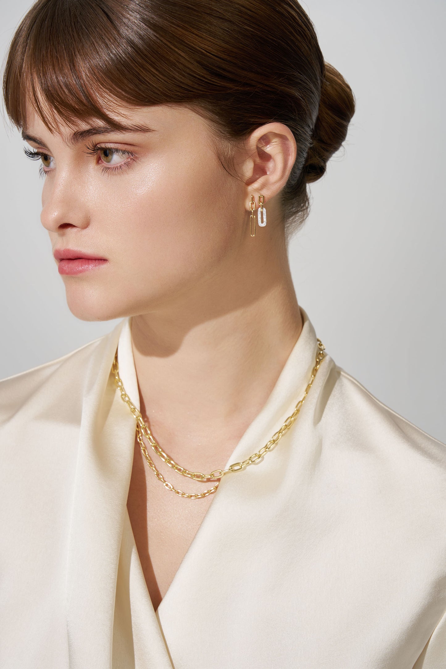Drop Earrings 0.14ct Solid Yellow Gold — front view