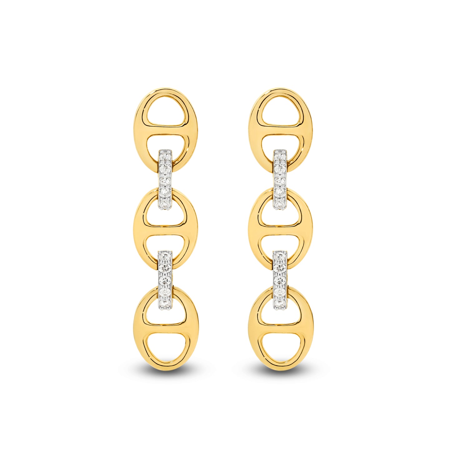 Drop Earrings 0.1ct Solid Yellow Gold — top view