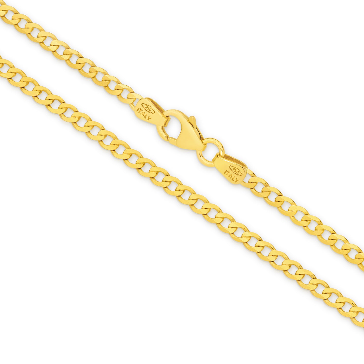 Gold Diamond Cut Flat Curb 2.4mm