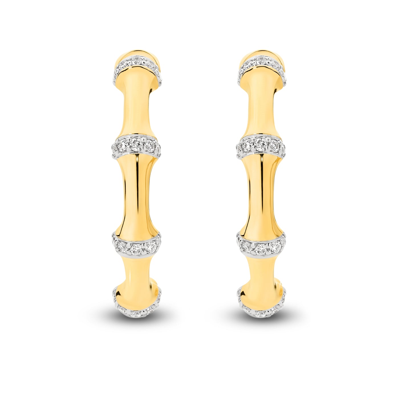 Hoop Earrings 0.2ct Solid Yellow Gold — top view