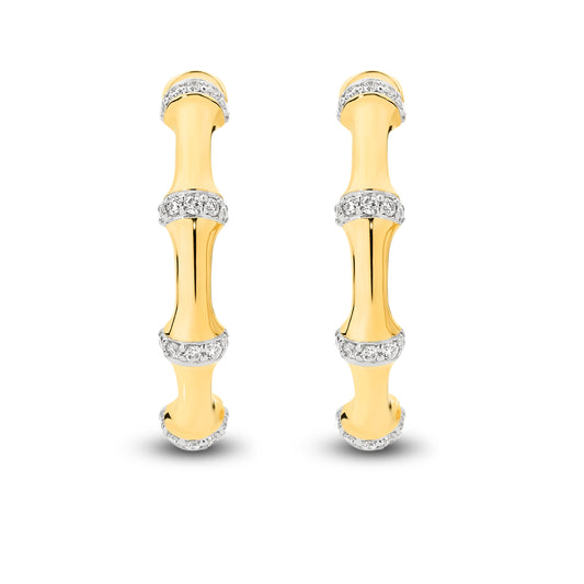 Hoop Earrings 0.2ct Solid Yellow Gold — top view