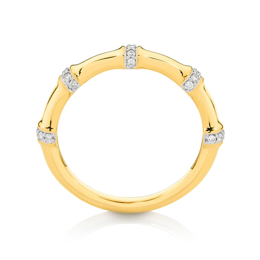 Ring 0.12ct Solid Yellow Gold — top view