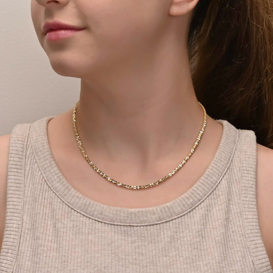 Gold & Rhodium Plated Silver Chain Margarita 2.7