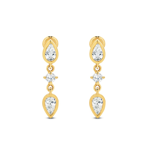 Stud Earrings 0.33ct Solid Yellow Gold — top view