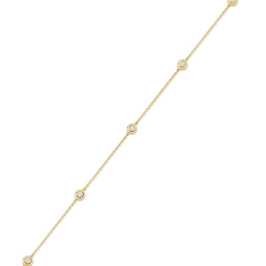 Two-sided Diamond Bezel Bracelet 0.15ct Solid 18ct Yellow Gold — top view