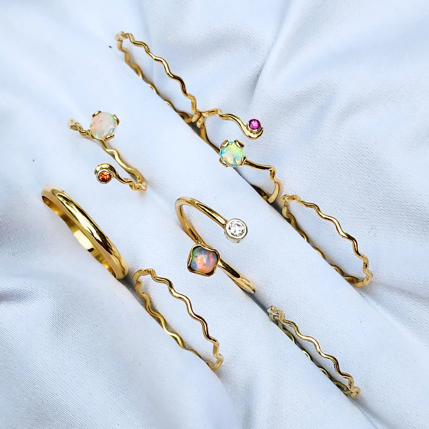 In gold, by hand
