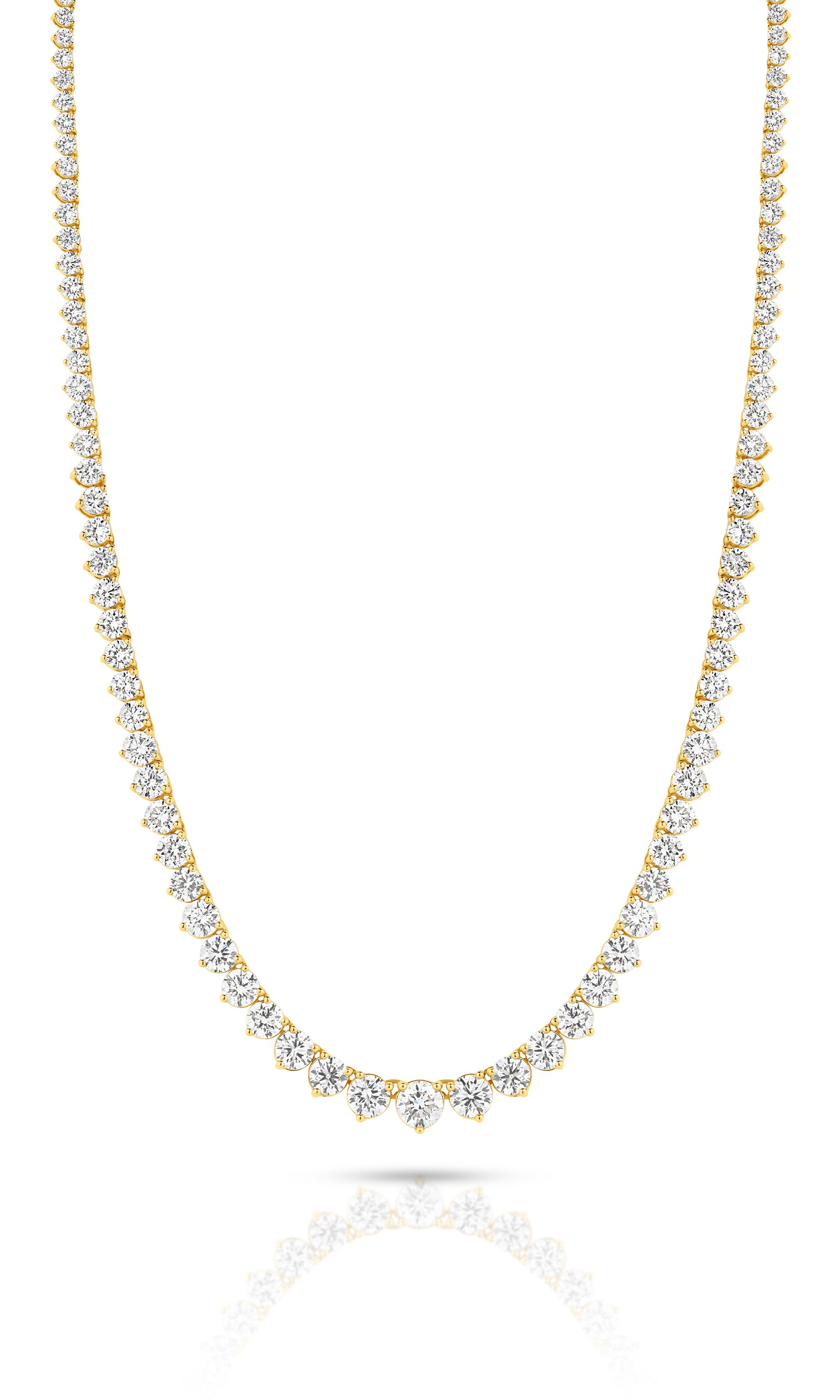 14.6ct Graduated Riviera Necklace Solid 9ct Yellow Gold Lab Grown Diamonds — main view