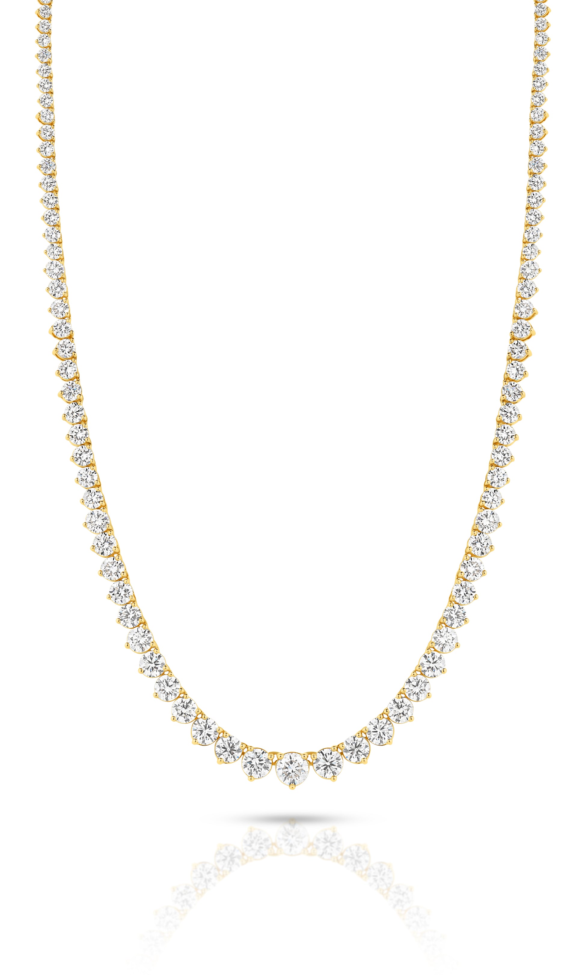 14.6ct Graduated Riviera Necklace Solid 9ct Yellow Gold Lab Grown Diamonds — main view