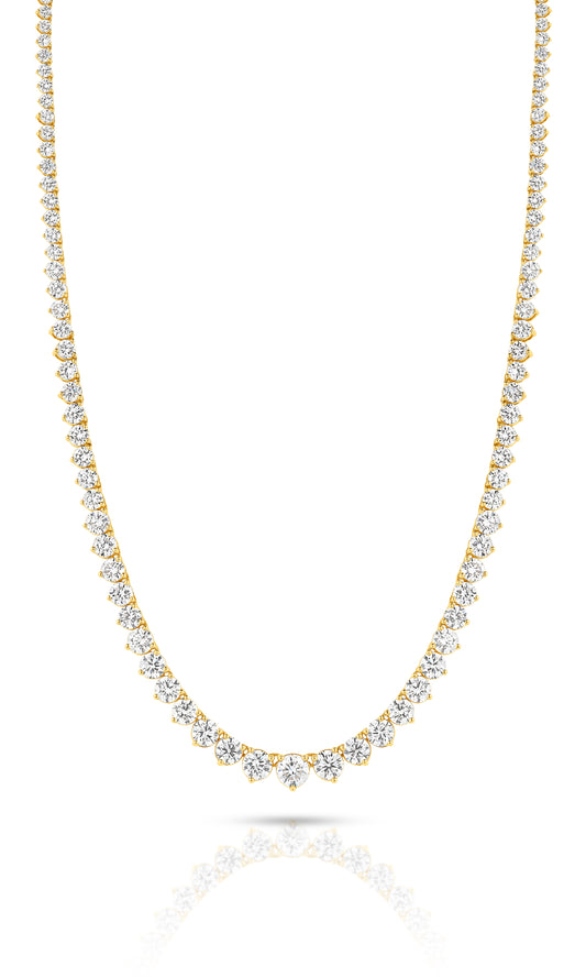 14.6ct Graduated Riviera Necklace Solid 9ct Yellow Gold Lab Grown Diamonds — main view