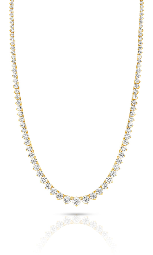 14.6ct Graduated Riviera Necklace Solid 9ct Yellow Gold Lab Grown Diamonds — main view